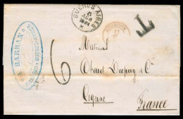 ARGENTINA. 1878 (28 July). Rosario - Bs As - France. EL Not Fkd, Taxed, Cds + French Maritime Marseille Entry + 6d. Bett - Autres & Non Classés