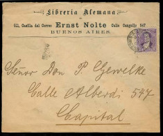 ARGENTINA. 1890. Bs As Local Fkd Ilutr Env 2c Lilac / Buzonistas Cds + Buzon Box. Fine. - Autres & Non Classés