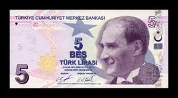 Turquía Turkey 5 Liras L.1970 / 2009 (2020) Pick 222d Serie D Sc Unc - Turkije