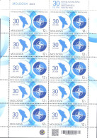 2024. Moldova,  30y Of The Partnership For Peace, Moldova-NATO,  Sheetlet, Mint/** - Moldavië