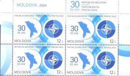 2024. Moldova,  30y Of The Partnership For Peace, Moldova-NATO,  4v Se-tenant, Mint/** - Moldawien (Moldau)