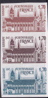 France Essais De Couleur N°2002 Abbaye De Fontevraud Bande De 3 Qualité:** - Altri & Non Classificati