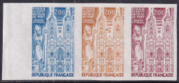 France Essais De Couleur N°1810 Basilique De St Nicolas De Port  Bande De 3 Bdf Qualité:** - Other & Unclassified