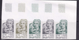 France Essais De Couleur N°1990 Voltaire Et JJ Rousseau Bande De 5 Cdf Qualité:** - Other & Unclassified