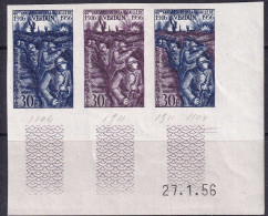 France Essais De Couleur N°1053 30f Verdun Bande De 3 Essais Dont 1 Multicolore Cdf Daté Qualité:** - Otros & Sin Clasificación