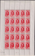 France Feuilles N°612/617  Célébrités  6 Feuilles De 25 Timbres Qualité:** - Feuilles Complètes