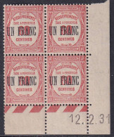 France Coins Datés Taxes N°63 UN F/60c Rouge 12-2-31 Qualité:** - Segnatasse