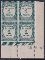 France Coins Datés Taxes N°60 1f Bleu-vert 18-6-31 Qualité:** - Postage Due