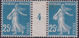 France Millésimes N°140 H 25c Semeuse Bleu Type IIIA Millésime 4 Qualité:* - Millésimes