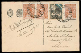 Argentina - XX. 1941 (12 Sept). Bs As - USA. Multifkd PPC + Health Label "Instituto Enfermedades Contagiosas" Tied Cds.  - Autres & Non Classés