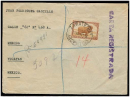 Argentina - XX. 1948. Zarate "BA" - Mexico / Yucatan. Reg Fkd Env. Scarce Usage + Dest. Arrival Ds + Aux Mark. VF Appeal - Autres & Non Classés