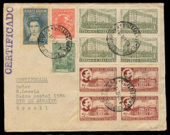 Argentina - XX. 1942 (8 June). BA - Brazil / RJ. Reg Multifkd Env Incl 2x Blocks Of Four. VF. - Autres & Non Classés