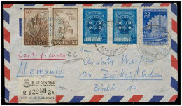 Argentina - XX. 1953. Jujuy - Germany. Reg Expresso Air Multifkd Env + R - Label. VF. - Autres & Non Classés