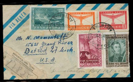 Argentina - XX. 1952 (15 April). BA - USA. Air Reg Multifkd Env Incl Plan Quinquenal With Dolphin Label. - Autres & Non Classés