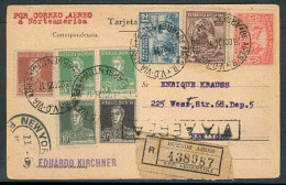 Argentina - XX. 1929 (23 Oct). Bs As - USA. Reg Multifkd Card. Arimal. VF. Addressed To Enrique Krauss. XF. - Autres & Non Classés