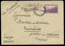 Argentina - XX. 1940 (4 May). Bs As - Switzerland (13,4). Reg Single Fkd Env. 40c Strip. VF. - Autres & Non Classés