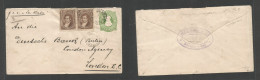 Argentina - Stationery. 1891 (7 Ene) Buenos Aires - London, UK. Via SS La Plata. 16c Green Stat Env + 2 Adtls At 24c Ord - Autres & Non Classés