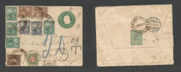 Argentina - Stationery. 1901 (20 Ene) Santa Fe, Puerto - Switzerland, Basel (11 Feb) Invalid 5c Green Stat Env + 9 Adtls - Autres & Non Classés