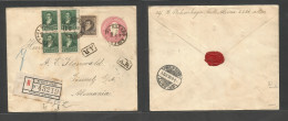 Argentina - Stationery. 1898 (17 Marzo) Buenos Aires - Germany, Gossnitz (9 April) Registered AR Multifkd Mixed Issues I - Autres & Non Classés