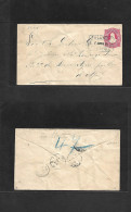 Argentina - Stationery. 1884 (8 Aug) Tulumba, Cordoba - Mar De Ajó, Buenos Aires. 8c Red Stat Env, Box Ds + Dest. VF. - Autres & Non Classés