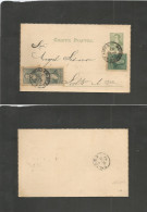 Argentina - Stationery. 1892 (10 Oct) Mercedes - Salto, Buenos Aires (10 Oct) 2c Green Stat Lettersheet + 3 Adtls, Cds.  - Autres & Non Classés