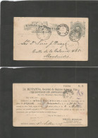 Argentina - Stationery. 1887 (1 Sept) Buenos Aires - Montevideo (2 Sept) Private Print Message. 4c Grey Stat Cards + Equ - Autres & Non Classés