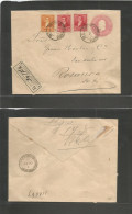 Argentina - Stationery. 1896 (Dic 24) Cordoba - Rosario (Dic 27) Registered Multifkd 3c Rose Stat Env + R-label. VF. - Autres & Non Classés