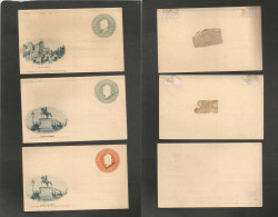 Argentina - Stationery. C. 1897. SPECIMEN / MUESTRA. 3 Mint Stationary Cards. Illustrated. San Martin, Santa Fe. Values  - Autres & Non Classés