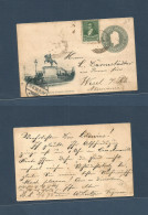 Argentina - Stationery. 1898 (3 June) Buenos Aires - Germany, Wesel (30 June) 4c Grey Stat Card + 2c Adtl + San Martin P - Autres & Non Classés