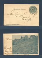 Argentina - Stationery. 1903 (1 Jn) 4c Blue Stationary Card, Reverse Pulid Foto New Year Ilustration. Orillas Del Limay. - Autres & Non Classés