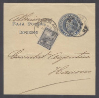 Argentina - Stationery. 1893 (28 April). BA - Germany. 1c Faja Impresos + 2c Adtl. VF. - Other & Unclassified