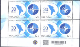 2024. Moldova,  30y Of The Partnership For Peace, Moldova-NATO,  4v Se-tenant, Mint/** - Moldawien (Moldau)