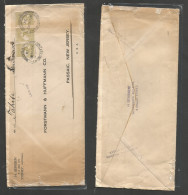 AUSTRALIA. 1924 (3 March) Wellington - USA, Passaic, NJ. Loose Letters. Per "Tahiti Via SFO" + "LATE FEE" Cachet. End Ro - Other & Unclassified