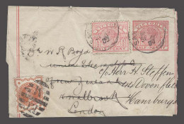 AUSTRALIA. 1900. Victoria State. San To UK, Fwded With New Fkg To Germany 1/2d Orange Red Stat Wrapper 1/2d. Fine Comb. - Altri & Non Classificati