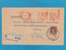 EINGESCHRIEBENER BRIEF AUS BOMBAY MIT FREISTEMPEL UND B.MARKE AN EINEM ARBEITSLAGER IN SOHREN/HÜNSBRÜCK,1939. - 1936-47  George VI