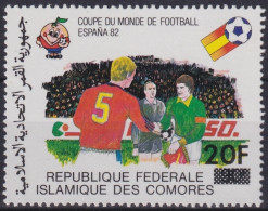 F-EX48957 COMORES MNH 1982 CHAMPIONSHIP SOCCER FOOTBALL 20F OVERPRINT.  - 1982 – Spain