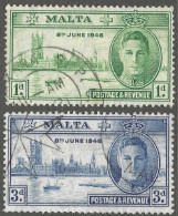 Malta. 1946 Victory. Used Complete Set. SG 232-233 M3091 - Malte