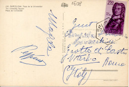 Philatelic Postcard With Stamps Sent From SPAIN To ITALY - Lettres & Documents