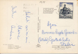 Philatelic Postcard With Stamps Sent From SPAIN To ITALY - Cartas & Documentos