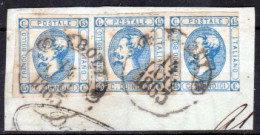 Italia-OS-646- Centesimi 15 (striscia Di 3) Sassone N. 13 - Qualità A Vostro Giudizio. - Used