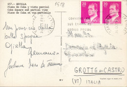 Philatelic Postcard With Stamps Sent From SPAIN To ITALY - Storia Postale