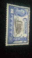 CEYLON- 1947-      6C    DAMGALI    GEORGE VI YEREL MOTİFLER - Sri Lanka (Ceylon) (1948-...)