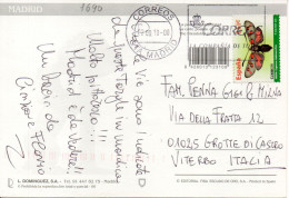 Philatelic Postcard With Stamps Sent From SPAIN To ITALY - Brieven En Documenten