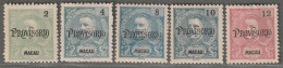 MACAO - N°124/8 Nsg+* (1902) Timbres Surchargés : Provisorio - Neufs