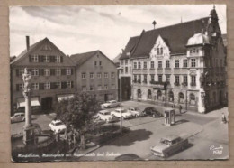CPSM ALLEMAGNE - MINDELHEIM - Marienplatz Mit Mariensäule Und Rathaus - PLACE CENTRE ANIMATION TB AUTOMOBILES - Mindelheim