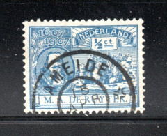 Nederland 1907 Zegel 87 De Ruyter Met Grootrondstempel Ameide - Used Stamps