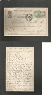 BELGIAN CONGO. 1893 (10 June) EIC. Boma - Beligum, Bruxelles (17 July) 10c Black Stat Card + King Leopold 5c Green Tied  - Altri & Non Classificati