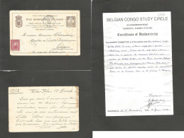 BELGIAN CONGO. 1894 (1 March) EIC. Riba Riba - Belgium, Liege (3 Sept) Half Way Out Doble 5c Brown Stationary Card + 10c - Other & Unclassified