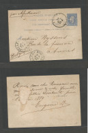 BELGIAN CONGO. 1888 (11 Dec) Banana - Belgium, Anvers (31 Dec 88) "Per Afrikaan" 15c Blue Early Stationary Card VF Early - Other & Unclassified