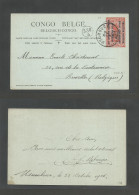 BELGIAN CONGO. 1925 (22 Oct) Usumbura - Belgium. Double 30c. Ovptd Stationary Card. One Way Used. - Other & Unclassified